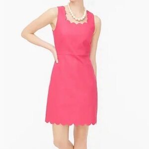 J. Crew Basket Weave Scalloped Dress